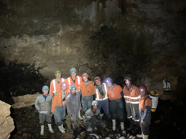 during the cave hike safety jackets